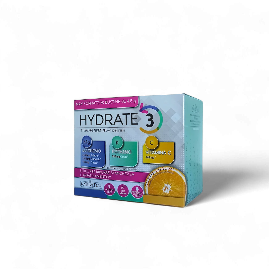 Hydrate 3 integratore con Magnesio, Potassio e Vitamina C per energia, muscoli e difese naturali