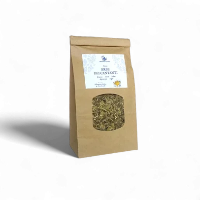 Tisana naturale emolliente per gola irritata e voce affaticata, ideale per chi parla o canta molto.