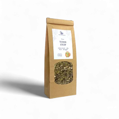 Tisana lenitiva naturale per gola irritata e tosse secca, favorisce l’espulsione del muco.