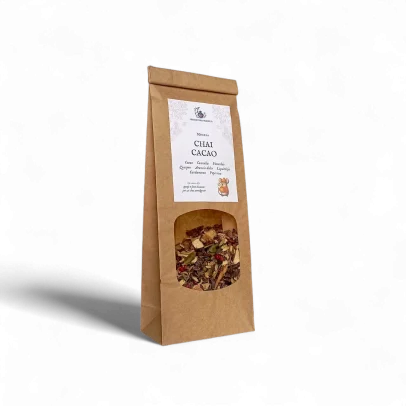 Miscela per il masala chai, con fave di cacao. Dolce, vellutato e avvolgente.